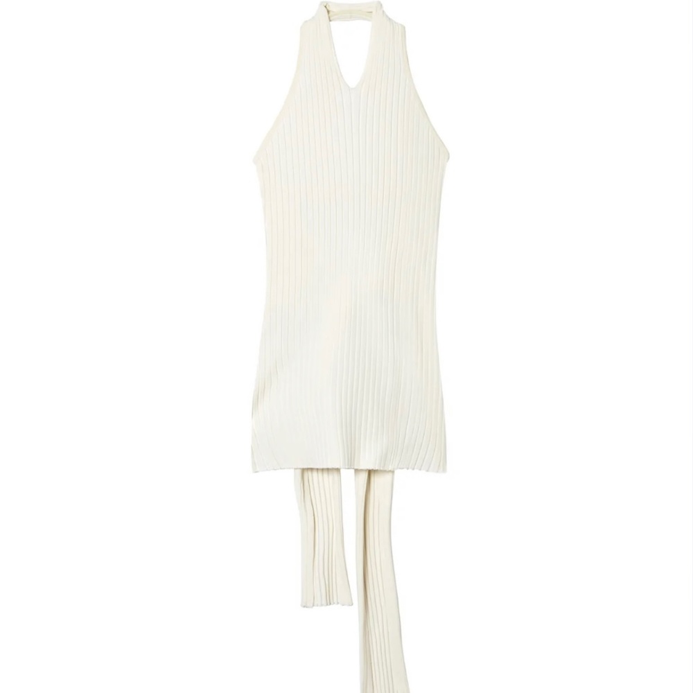 Tech Poly Ribbed Halter Wrap Tank